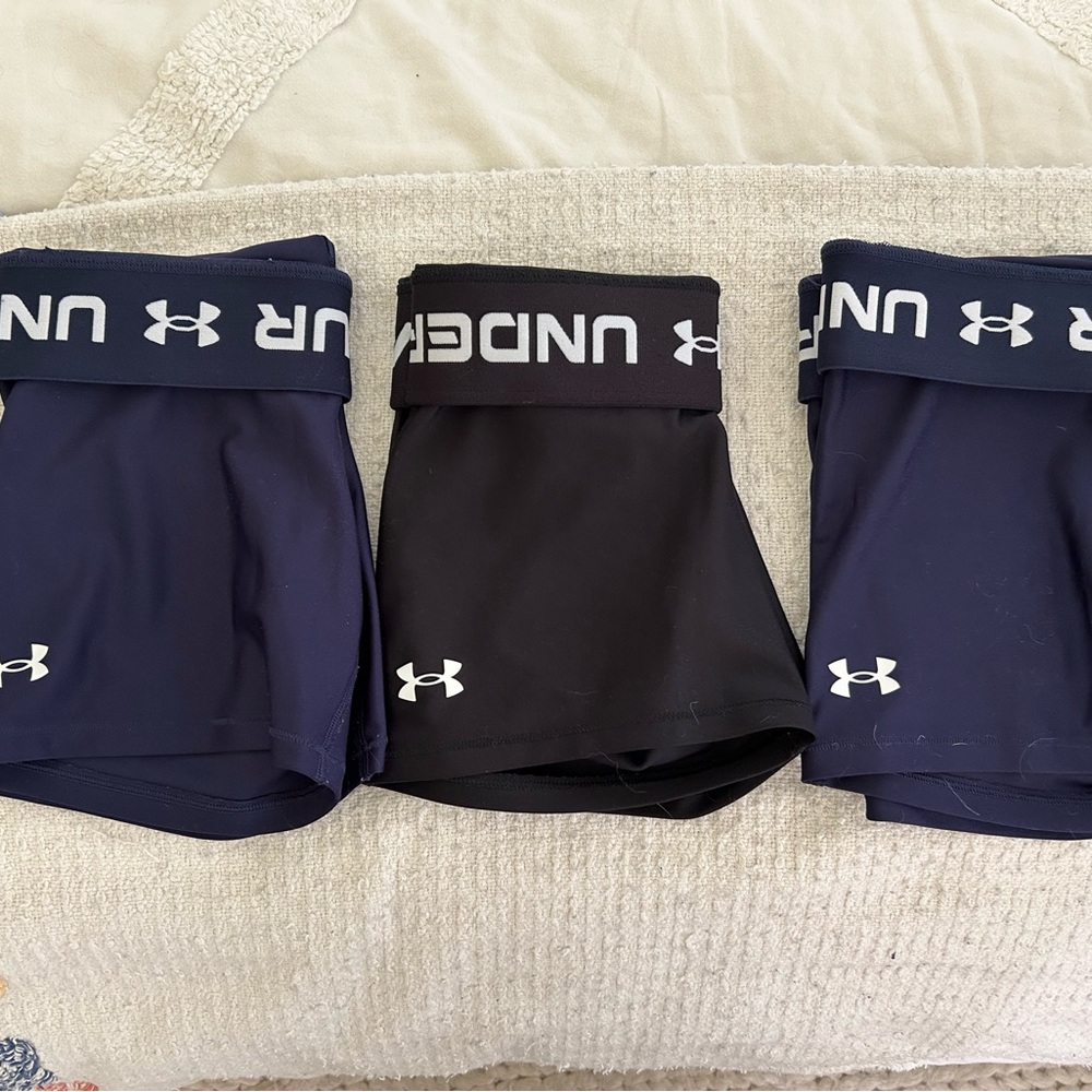 Under Armour Compression Shorts Trio - Black and Navy (New & Never Worn!)